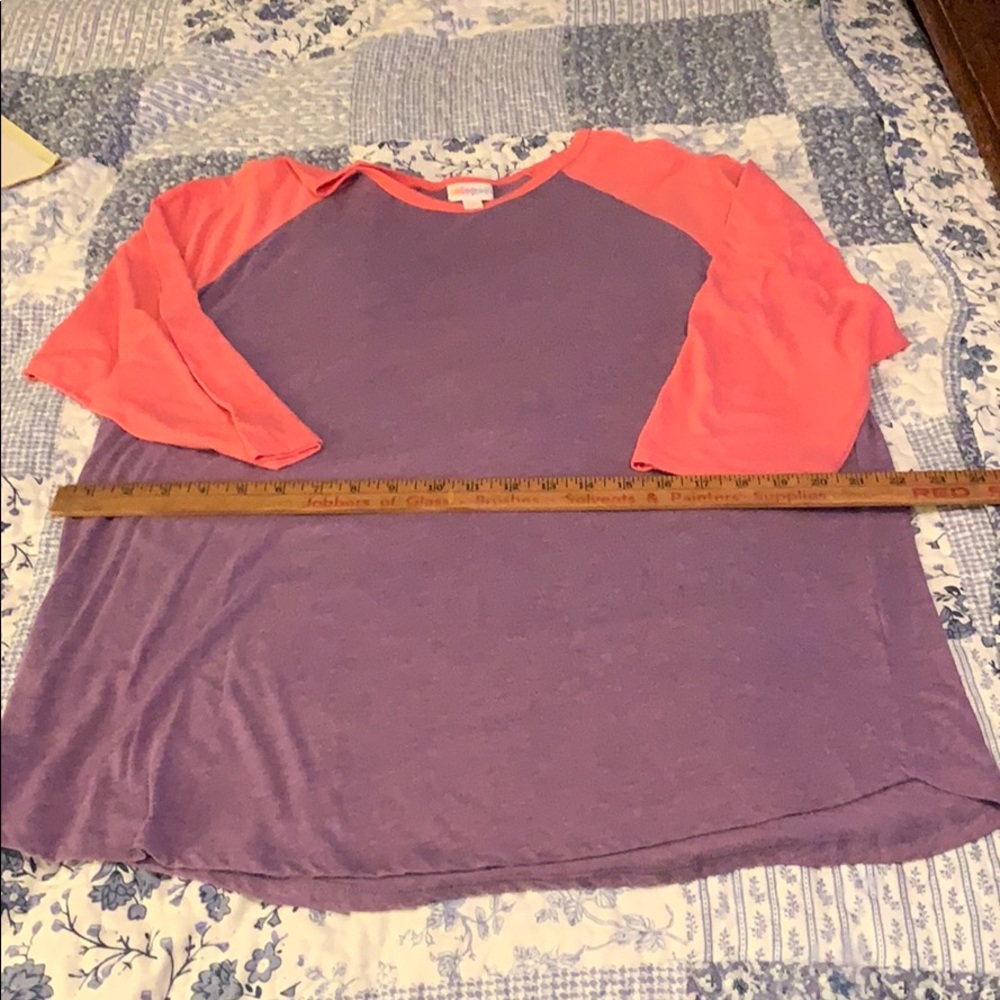 LulaRoe Randy Jersey Shirt in Coral-PinkPurple 3XL